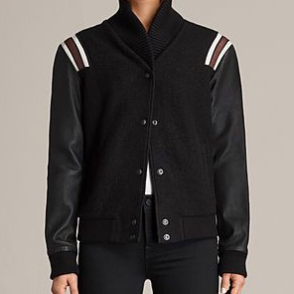 All Saints Bordin Varsity Bomber Jacket